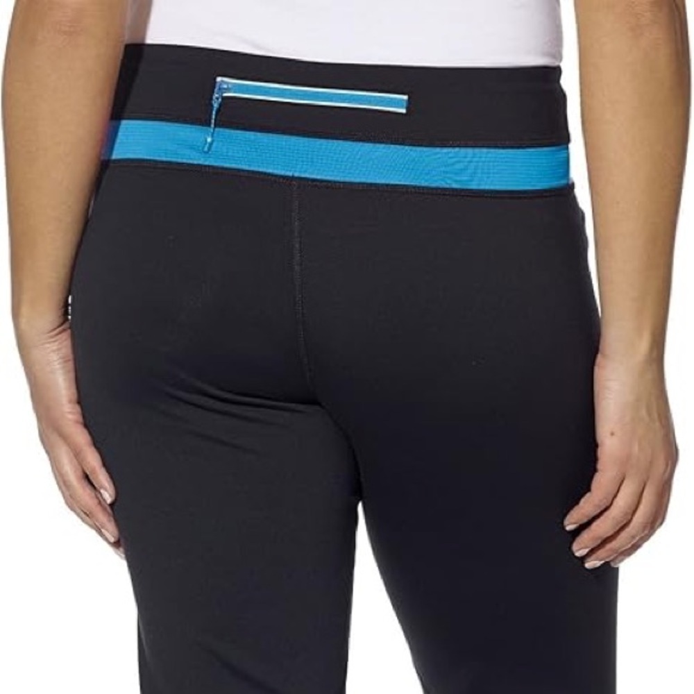 Kirkland Signature Black and Blue Sport Athletic 7/8 Leggings Size XL - Picture 1 of 9
